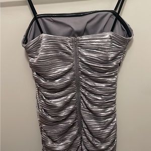 NEVER WORN - Strapless Dress - Silver with Rhinsetones
